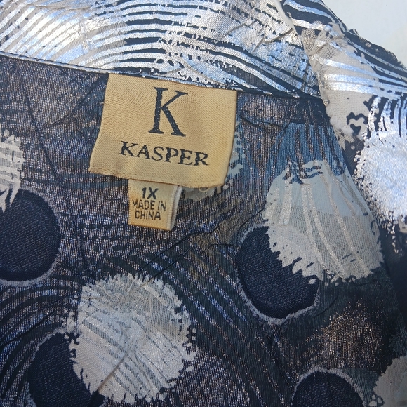 Kasper Black & White Abstract Print Tunic Top xlbeach appeal Innner Pull Top - Picture 4 of 8